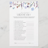 ダスティブルーワイルドフラワーブライダルシャワーゲーム (正面)