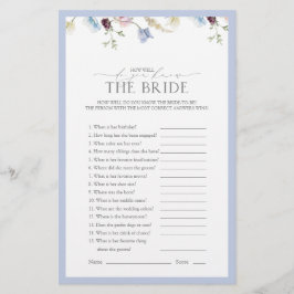 ダスティブルーワイルドフラワーブライダルシャワーゲーム