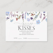 ダスティブルーワイルドフラワーブライダルシャワーゲーム エンクロージャーカード (正面)