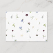 ダスティブルーワイルドフラワーブライダルシャワーゲーム エンクロージャーカード (裏面)