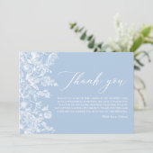 ダスティブルーワイルドフラワーブライダルシャワーサンキューカード 招待状 (スタンド正面)