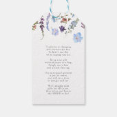 ダスティブルーワイルドフラワーブライダルシャワーノーラップ ギフトタグ (裏面)