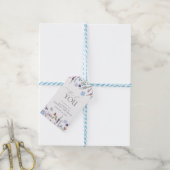 ダスティブルーワイルドフラワーブライダルシャワーパーソナル ギフトタグ (より糸付き)