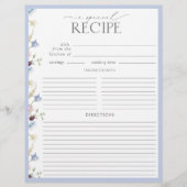 ダスティブルーワイルドフラワーブライダルシャワーレシピページ (正面)