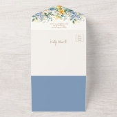 ダスティブルーワイルドフラワーブライダルシャワーレシピ オールインワン招待状 (外側)