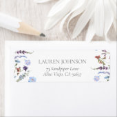 ダスティブルーワイルドフラワーブライダル差出人住所 ラベル (インサイチュ)