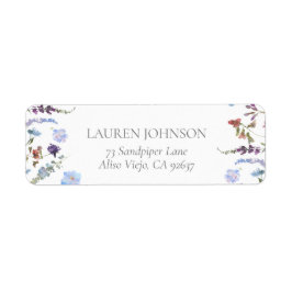 ダスティブルーワイルドフラワーブライダル差出人住所 ラベル