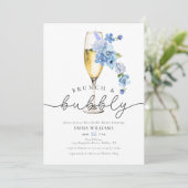ダスティブルーワイルドフラワーブルンチバーブリーブライダルシャワー 招待状 (スタンド正面)
