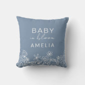 ダスティブルーワイルドフラワーベビーイン開花フローラ クッション (正面)