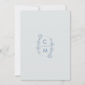 ダスティブルーワイルドフラワーボヘミアンアーチ結婚ズ 招待状 (裏面)