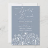 ダスティブルーワイルドフラワーボホブライダルブランチ 招待状 (正面)