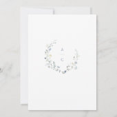 ダスティブルーワイルドフラワーボホ素朴のモノグラ結婚ム 招待状 (裏面)