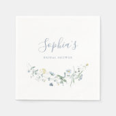 ダスティブルーワイルドフラワーボ素朴ホブライダルシャワー スタンダードカクテルナプキン (正面)