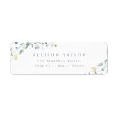 ダスティブルーワイルドフラワーボ素朴ホ差出人住所 ラベル (正面)