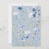 ダスティブルーワイルドフラワーラブイン開花ブライダルシャワー 招待状 (裏面)