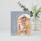 ダスティブルーワイルドフラワー卒業パーティー招待状 (スタンド正面)