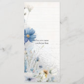 ダスティブルーワイルドフラワー結婚のメニュー メニュー (裏面)