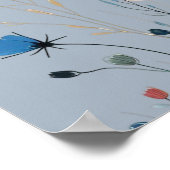 ダスティブルーワイルドフローラ結婚歓迎の看板ポスター ポスター (角)