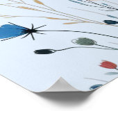 ダスティブルーワイルドフローラ結婚歓迎の看板ポスター ポスター (角)