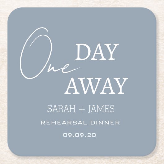 ダスティブルーワンデイリハ遠くにーサルディナー結婚ズ スクエアペーパーコースター (正面)