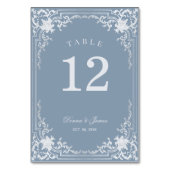 ダスティブルーヴィンテージアンティークエレガ華美ントウェディング テーブルナンバー (裏面)