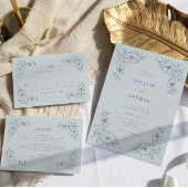 ダスティブルーヴィンテージウェディング招待状 招待状