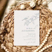 ダスティブルーヴィンテージフローラソングバ結婚ードズ 招待状