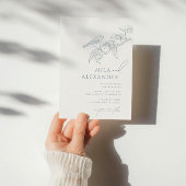 ダスティブルーヴィンテージフローラソングバ結婚ードズ 招待状