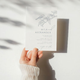 ダスティブルーヴィンテージフローラソングバ結婚ードズ 招待状