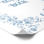 ダスティブルーヴィンテージフローラベビーシャワーゲストブック ポスター (角)