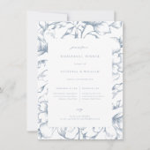 ダスティブルーヴィンテージフローラリハーサルディナー 案内状 (正面)