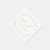 ダスティブルーヴィンテージフローラロマン結婚ティック スタンダードカクテルナプキン (角)