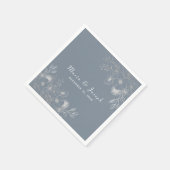 ダスティブルーヴィンテージフローラ結婚ズナプキン スタンダードカクテルナプキン (角)