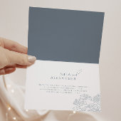 ダスティブルーヴィンテージモダンフローラ結婚ズ サンキューカード