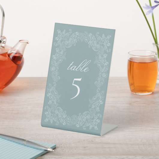 ダスティブルーヴィンテージリーステーブル 台座サイン (インサイチュ)