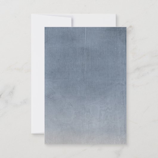 ダスティブルーヴィンテージレースウェディングRSVP 出欠カード (裏面)