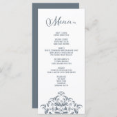 ダスティブルーヴィンテージ書道ディナエレガントーメニュー メニュー (正面/裏面)