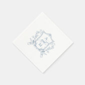 ダスティブルーヴィンテージ結婚クレストありがとう スタンダードカクテルナプキン (角)