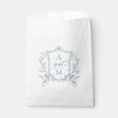 ダスティブルーヴィンテージ結婚クレストありがとう フェイバーバッグ (正面)