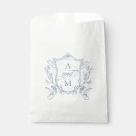 ダスティブルーヴィンテージ結婚クレストありがとう フェイバーバッグ