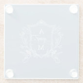 ダスティブルーヴィンテージ結婚クレスト ガラスコースター (裏面)