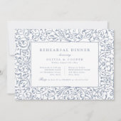 ダスティブルーヴィンテージ華美フレームリハーサルディナー 招待状 (正面)