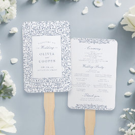 ダスティブルーヴィンテージ華美フレーム結婚式 プログラム ハンドファン