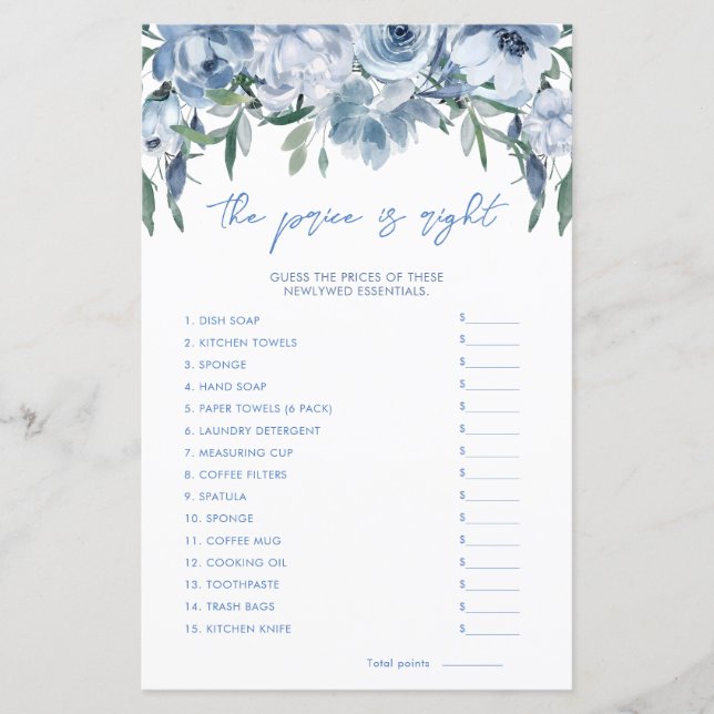 ダスティブルー価格は右ブライダルシャワーゲーム (正面)