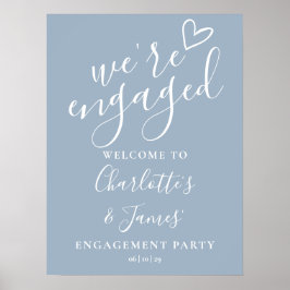 ダスティブルー婚約パーティウェルカムサイン ポスター