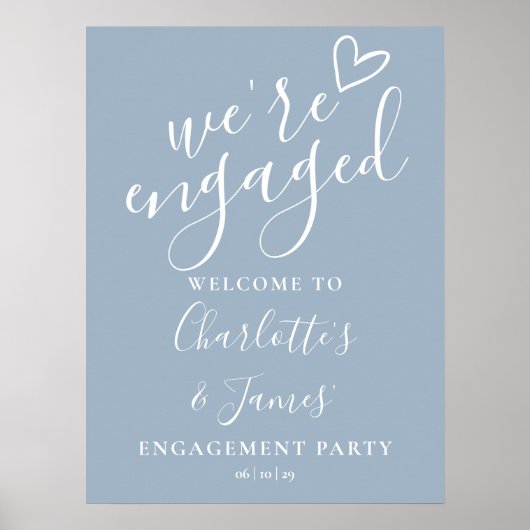 ダスティブルー婚約パーティウェルカムサイン ポスター (正面)