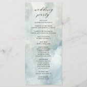 ダスティブルー抽象芸術ブラシストローク結婚式 プログラム (裏面)