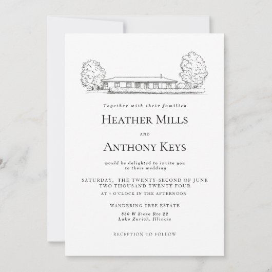 ダスティブルー招待状とSketch of the Venue 招待状 (正面)