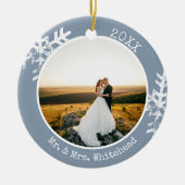 ダスティブルー新雪雪片第1クリスマス セラミックオーナメント (正面)