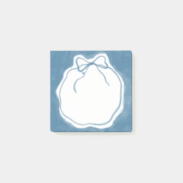 ダスティブルー水彩リボンリースポストイット®メモ ポストイット